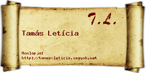 Tamás Letícia névjegykártya